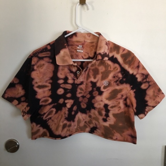 Nike Tops - Nike Sportswear Bleached Upcycled Crop Top Polo L